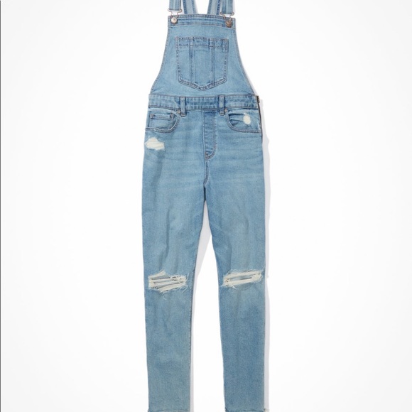 **LAST PAIR!** AE stretch ripped denim mom overall (size 6) - Picture 3 of 7